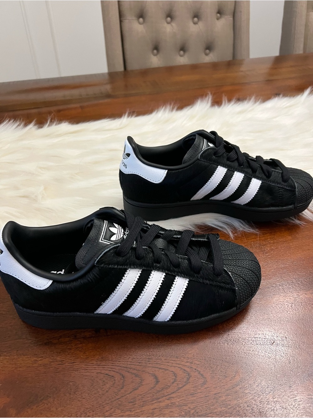 Adidas Superstar II Pony Hair Sneakers Black White NWT Women’s 6.5